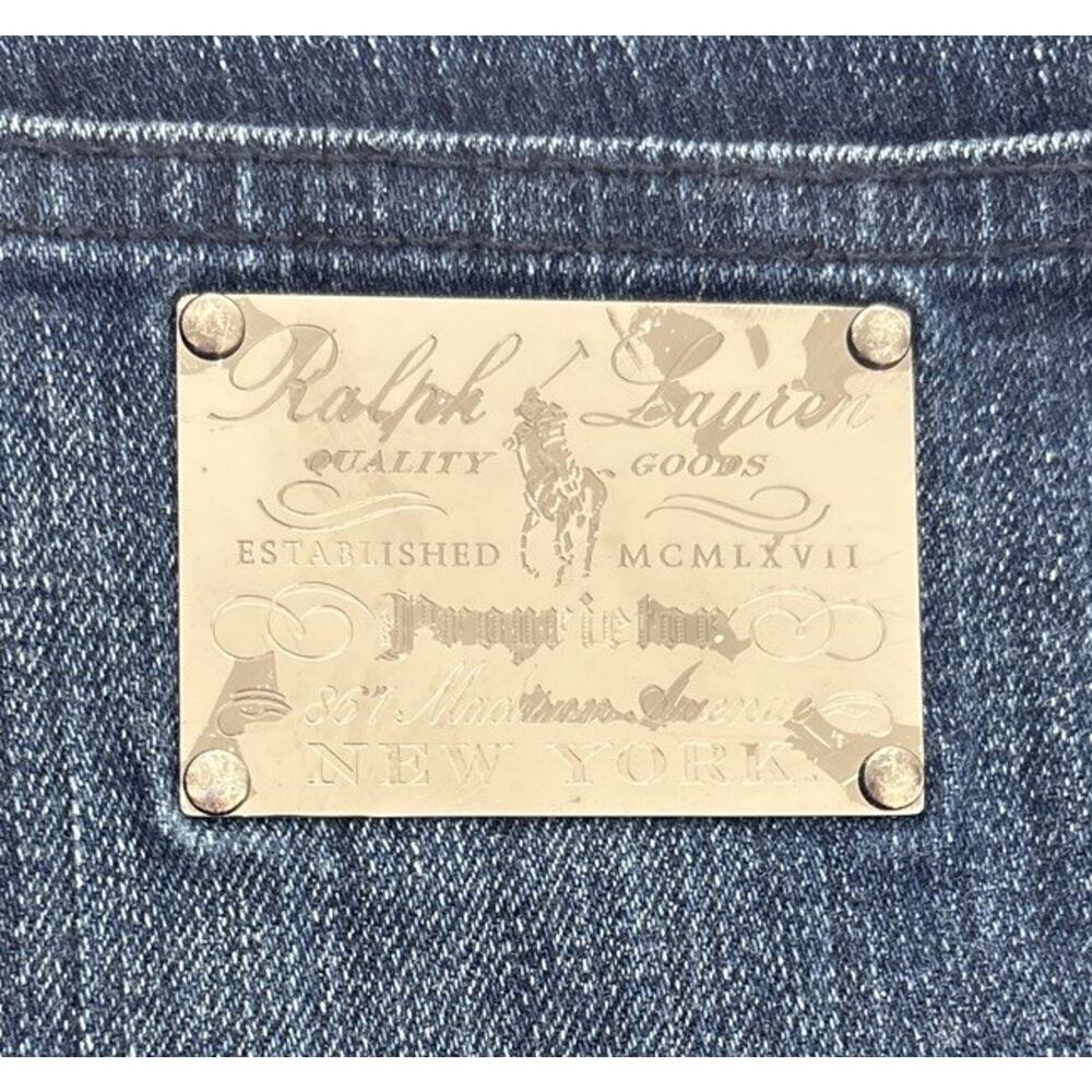 Ralph Lauren Black Label 380 Bootcut Jeans Size 29 True Blue Mid Rise Logo Plate